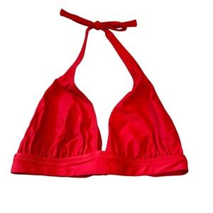 J.Crew Vibrant Red Halter Bikini with Triangular Cups